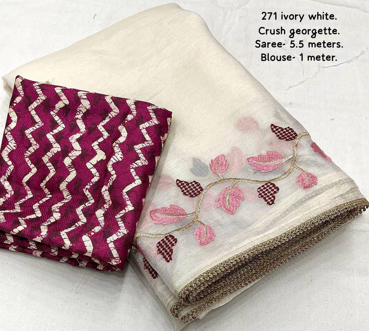 Soft crushed georgette saree