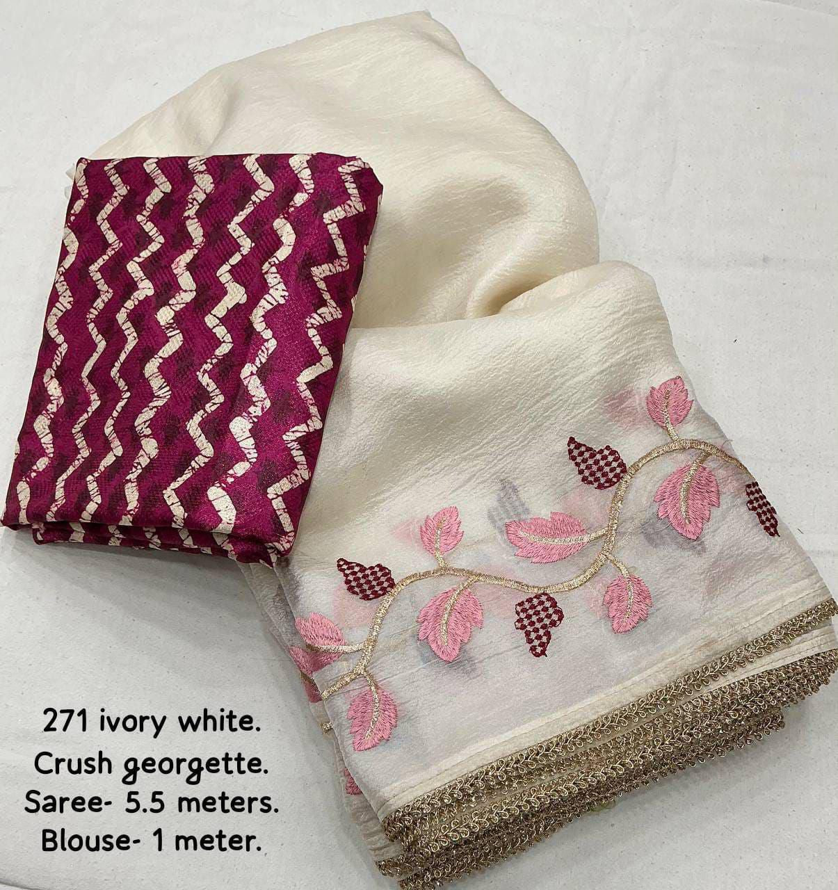 Soft crushed georgette saree