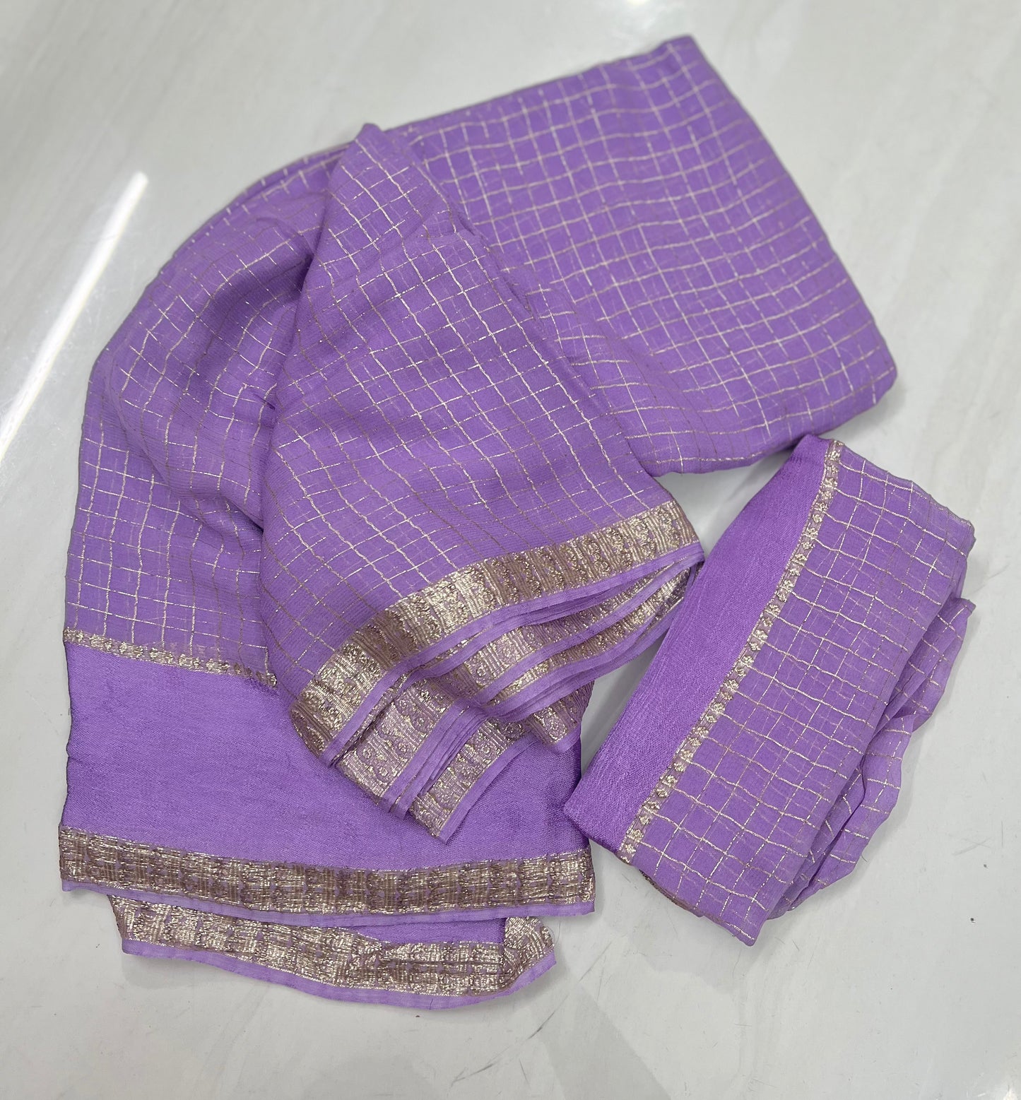 AMETHYST Color Viscose Georgette Saree
