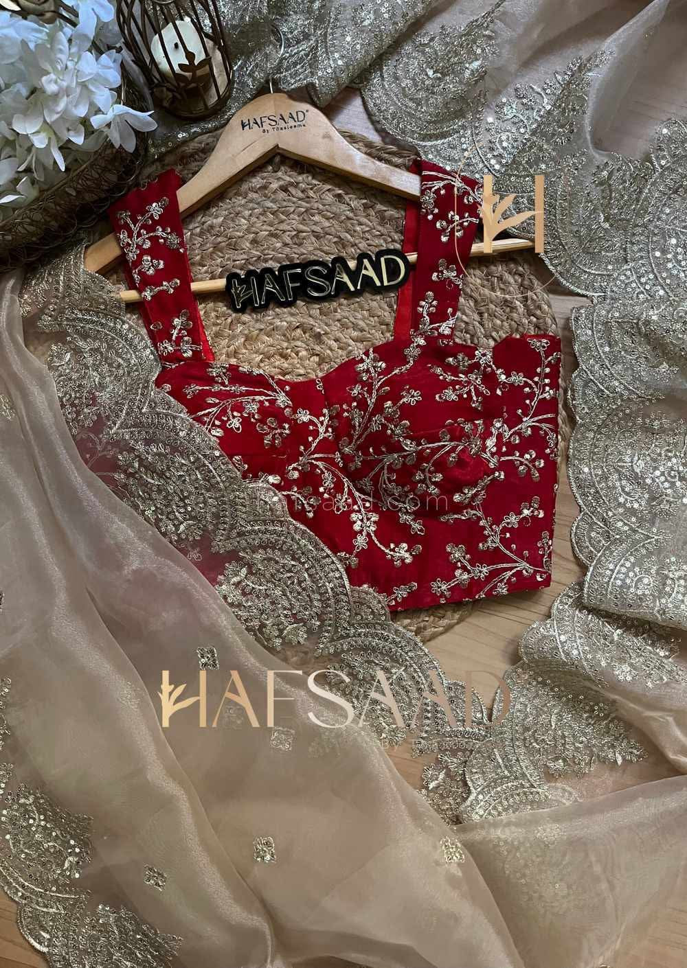 Organza Sequins Embroidery Saree with Jari Embroidery Blouse Piece