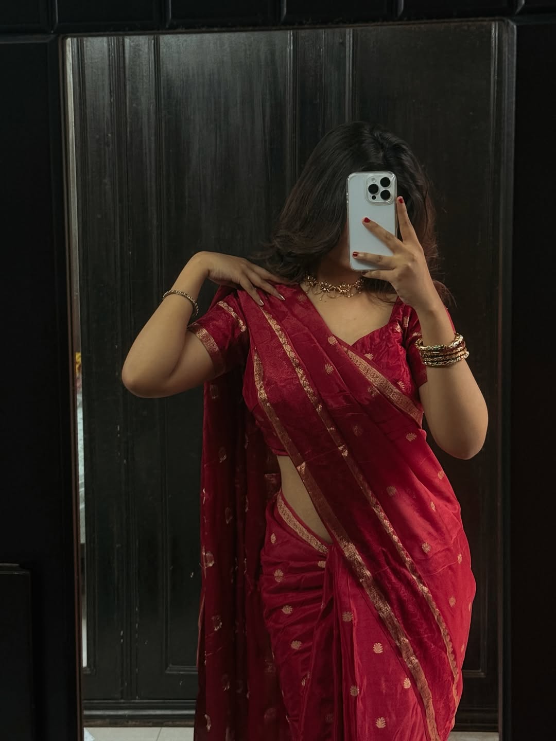 Pure chinon silk saree