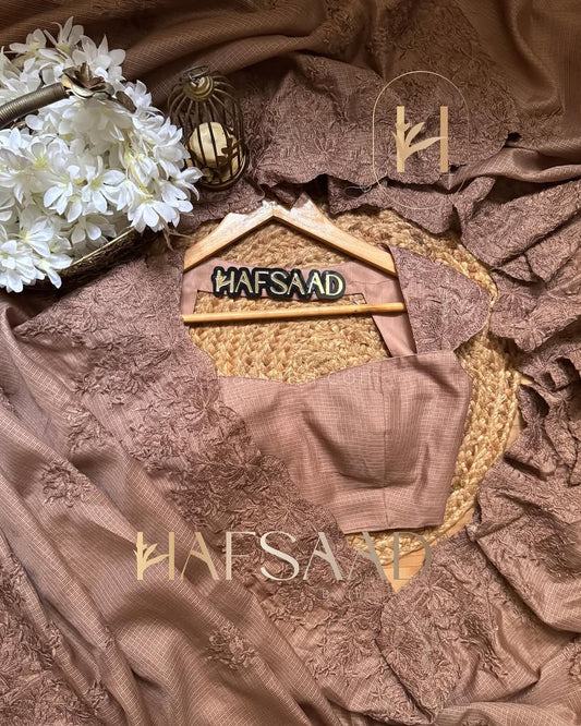 Premium Kota Saree Muted Brown Color