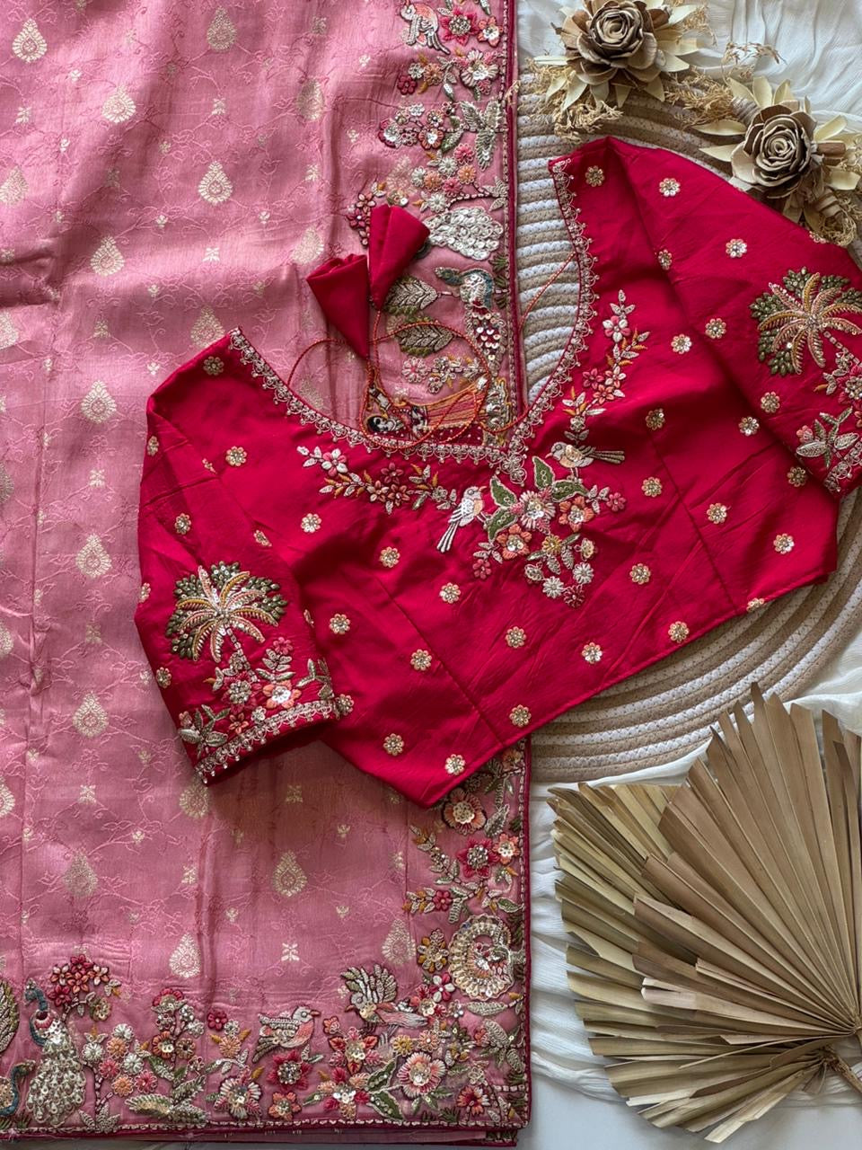 EXCUSLIVE & PREMIUM Silk Saree pink COLOR