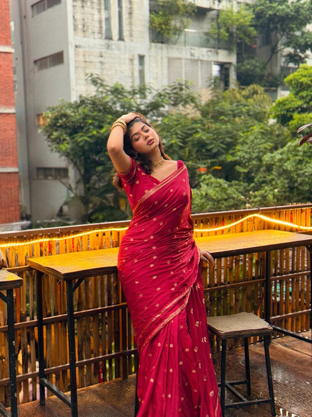 Pure chinon silk saree