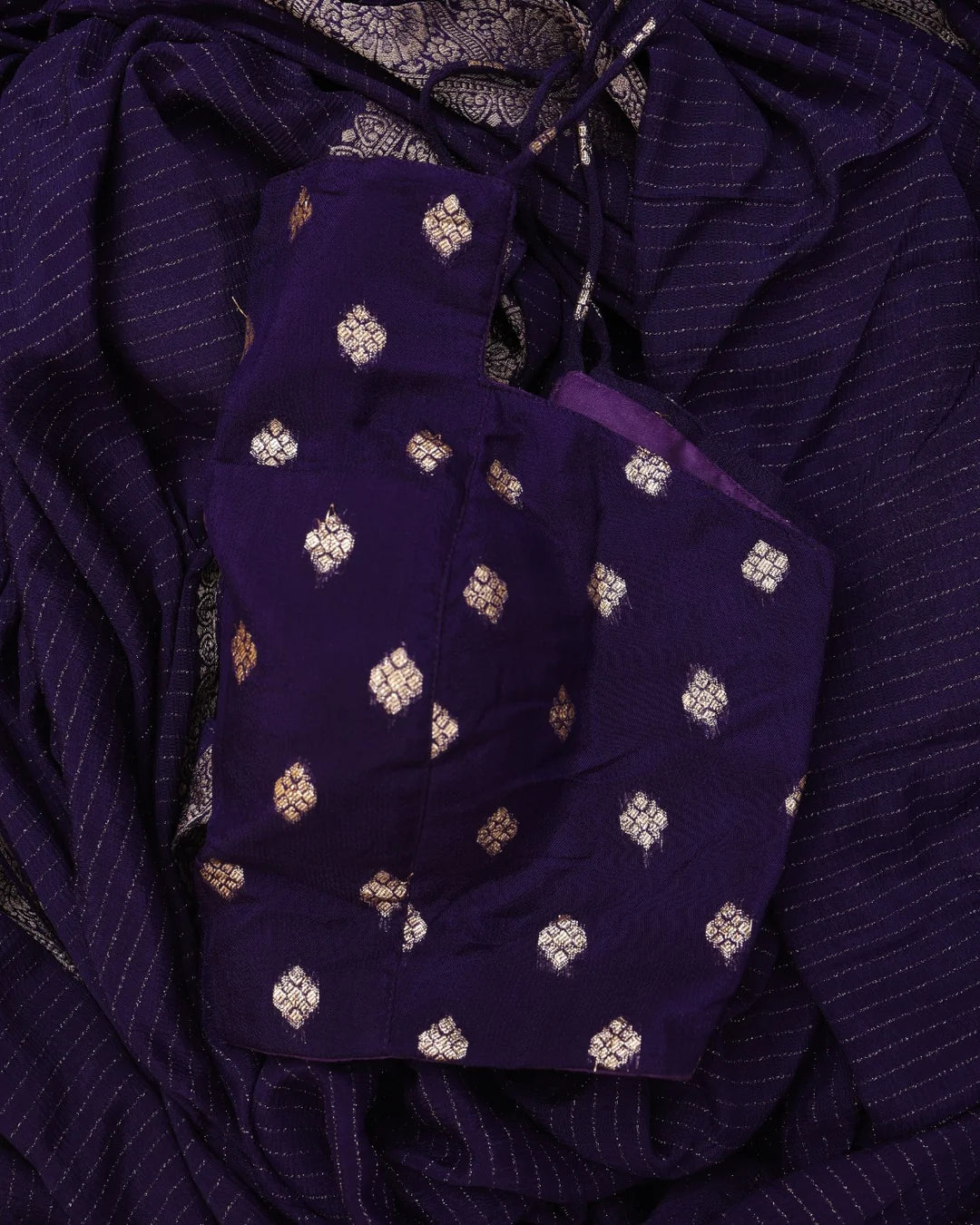 Royal Plum Viscose Chinon Saree