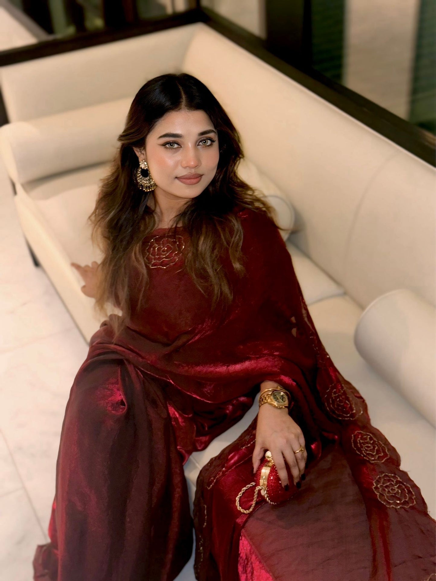 Pure Space Silk with Beautiful Katdana handwork