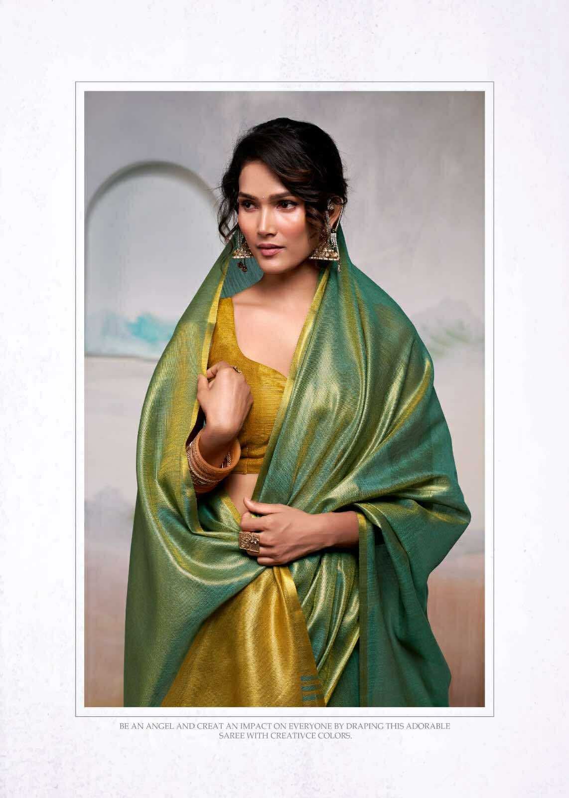 PURE HANDLOOM TISSUE DUAL TONED SAREE