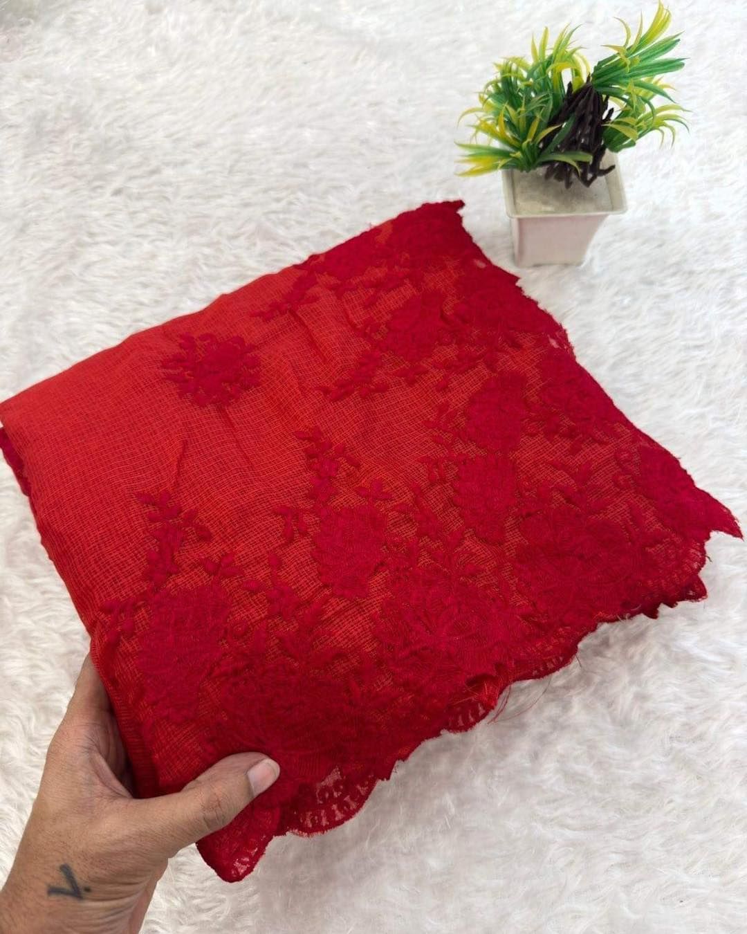 Kota cotton embriodery saree