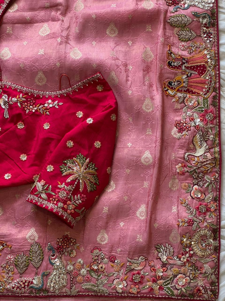 EXCUSLIVE & PREMIUM Silk Saree pink COLOR