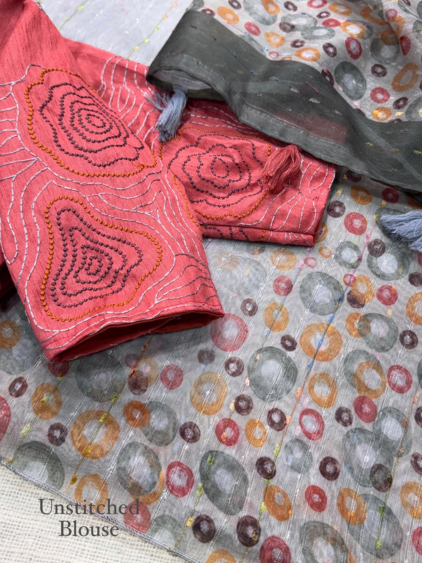 SILVER GREY Color Modal Cotton Saree