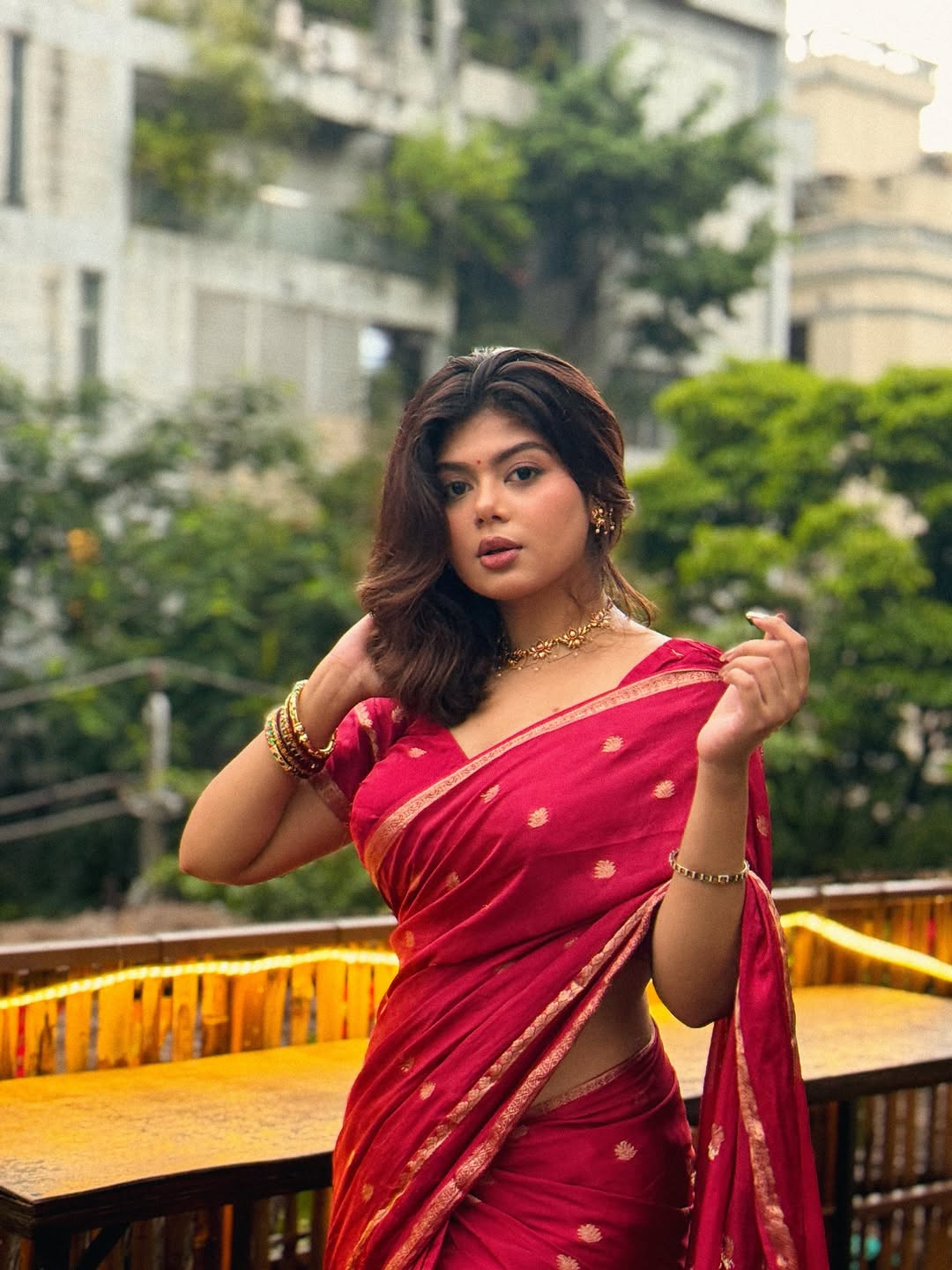 Pure chinon silk saree