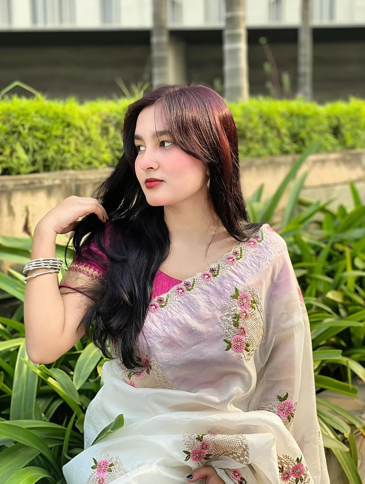 Pure paper silk crush saree