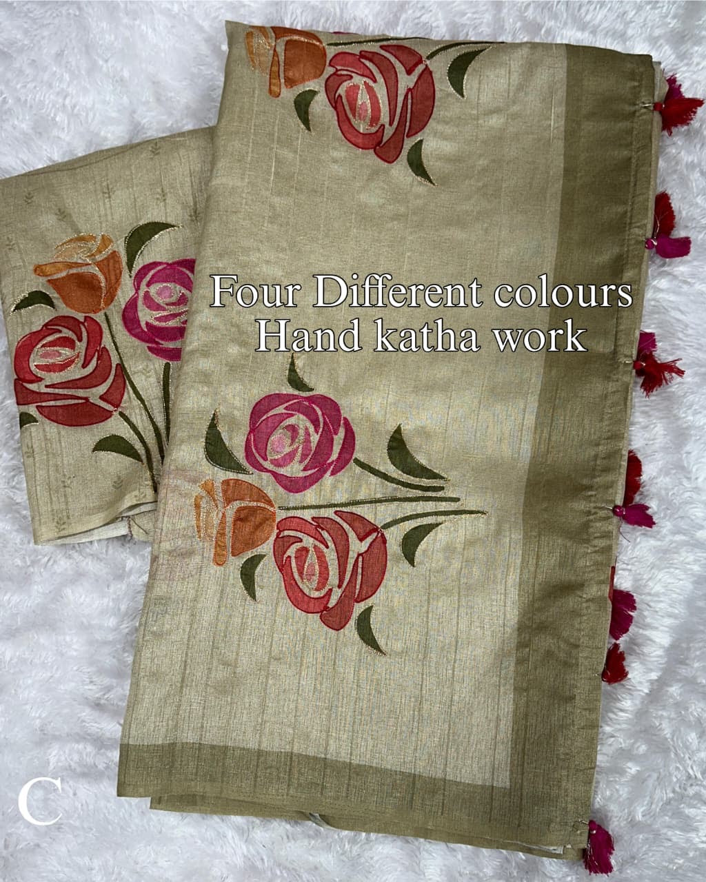 IVORY BEIGE COLOR Linen Cotton Saree