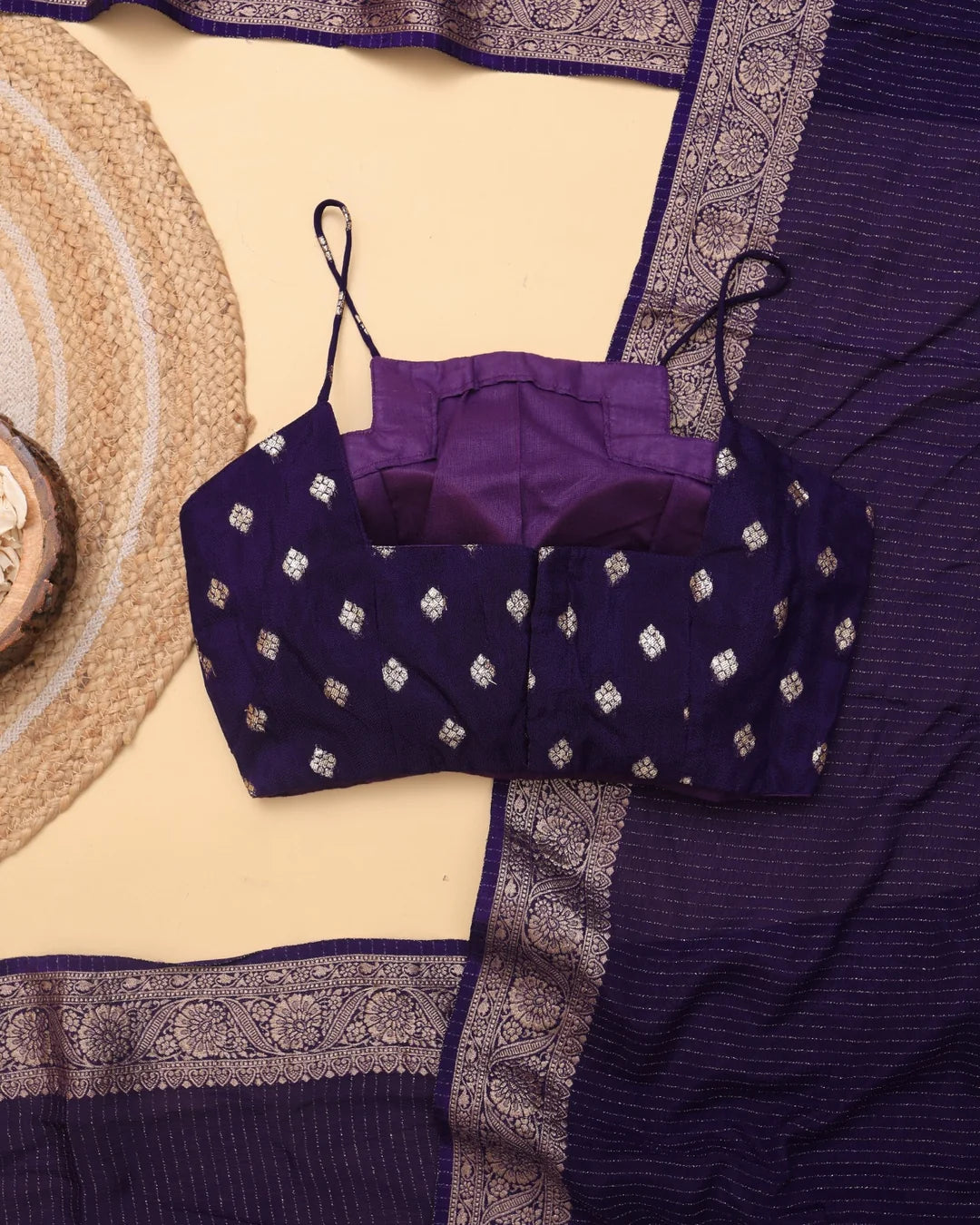 Royal Plum Viscose Chinon Saree