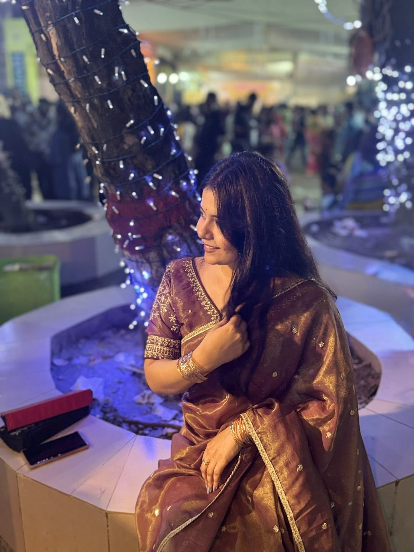 Soft Cosmos Tissue Silk Golden Zari Sabyasachi Inspired Sarees with Designer Stitched Blouse