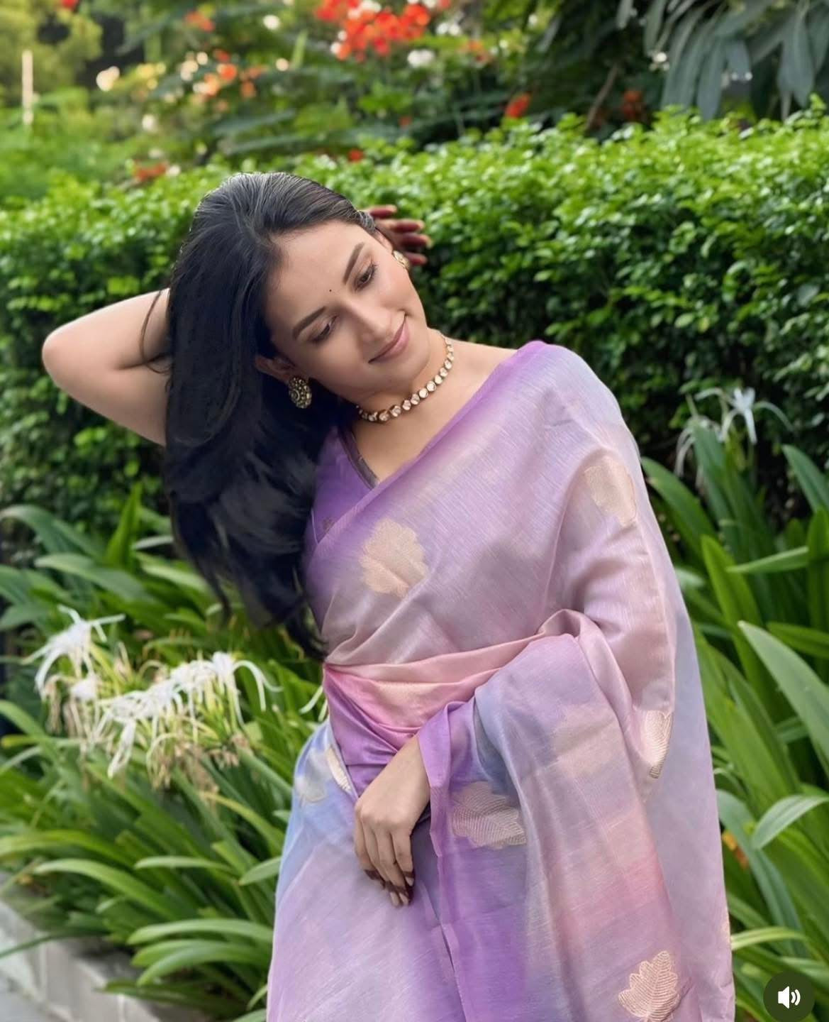 💜 Lilac Hues 💜 Khaadi Silk Saree