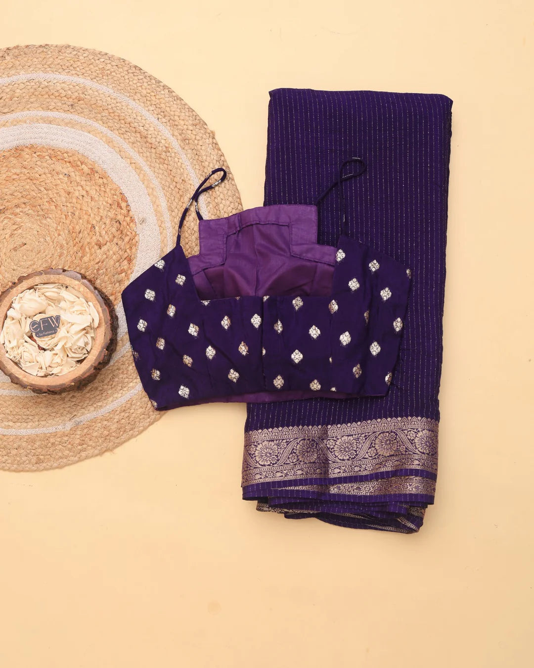 Royal Plum Viscose Chinon Saree