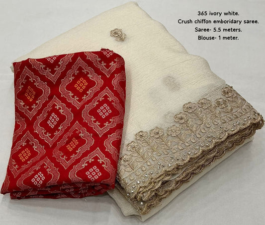 IVORY Color Crush Georgette Saree