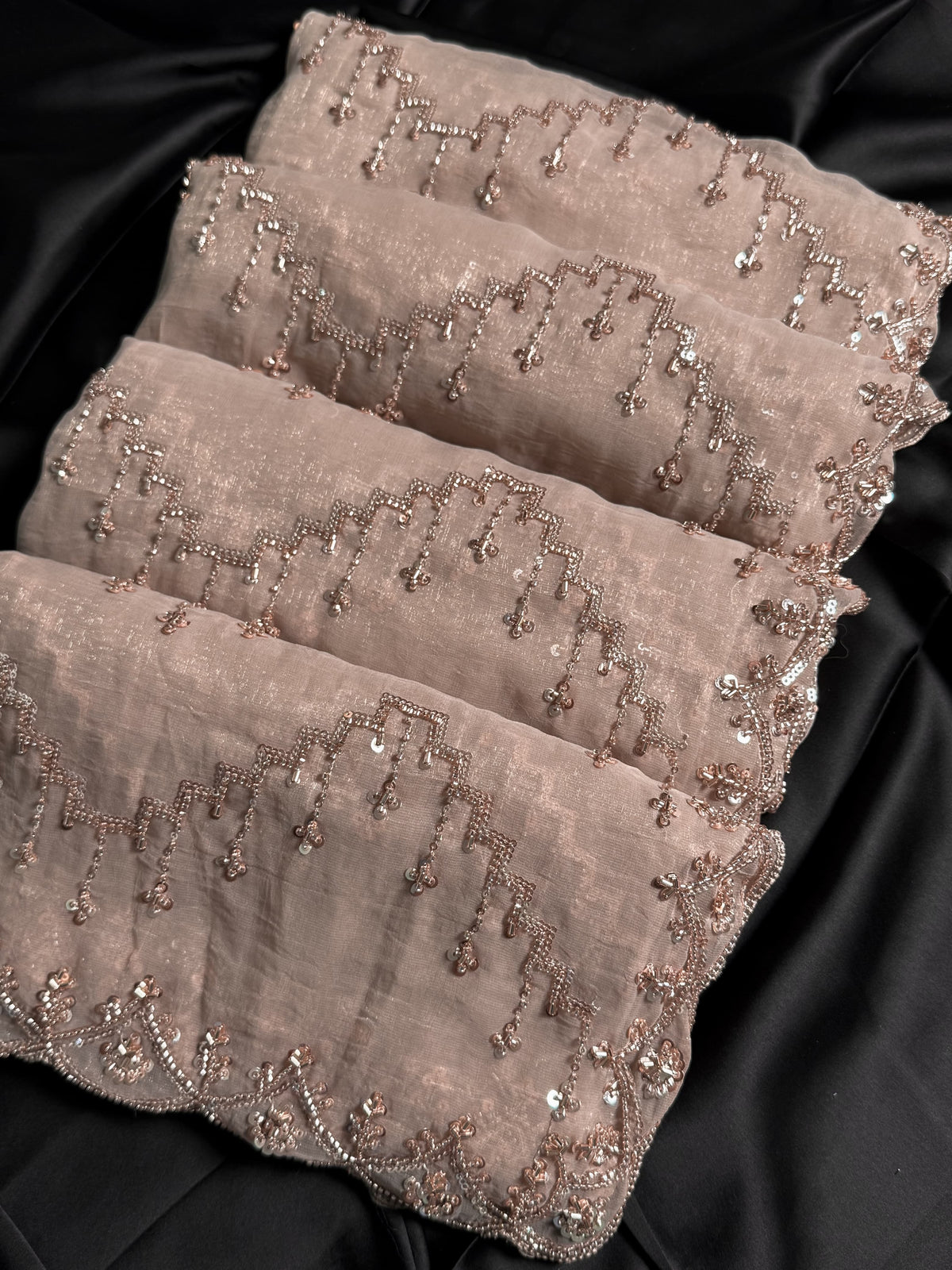 PREMIUM WOOLLY BEIGE Color Fendi Satin Saree