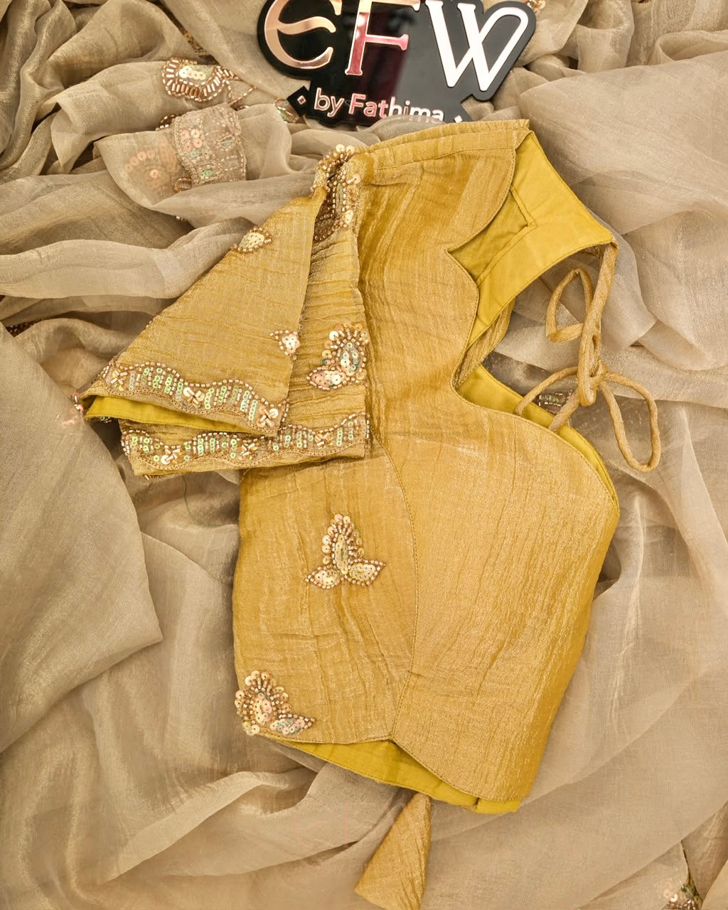 CHAMPAGNE BEIGE Color Tissue Chiffon Saree – womanhood.com.bd