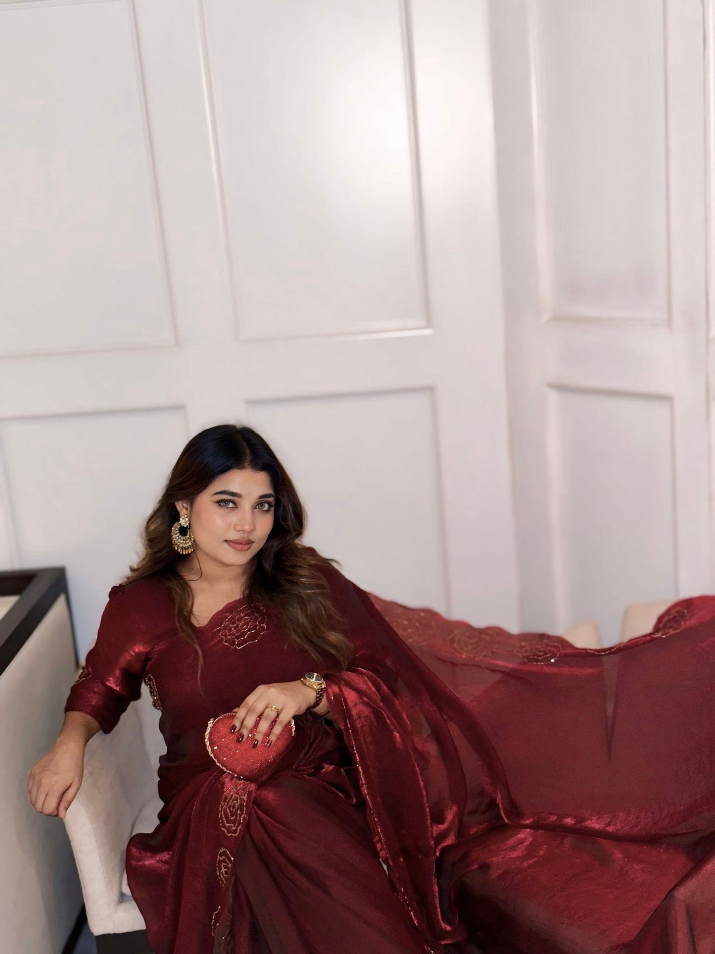 Pure Space Silk with Beautiful Katdana handwork