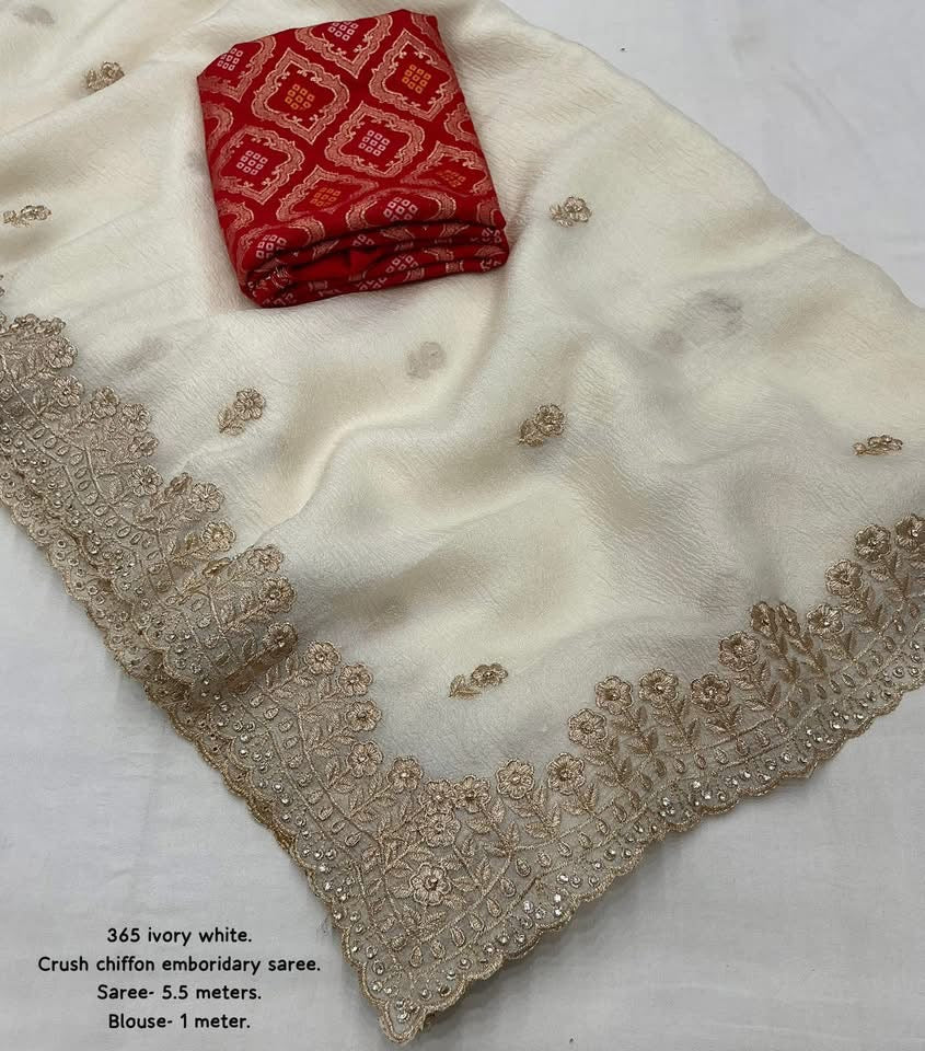 IVORY Color Crush Georgette Saree