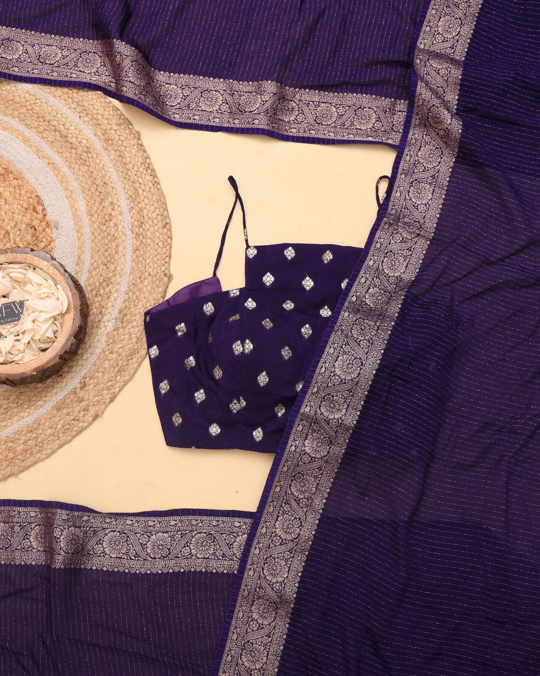Royal Plum Viscose Chinon Saree