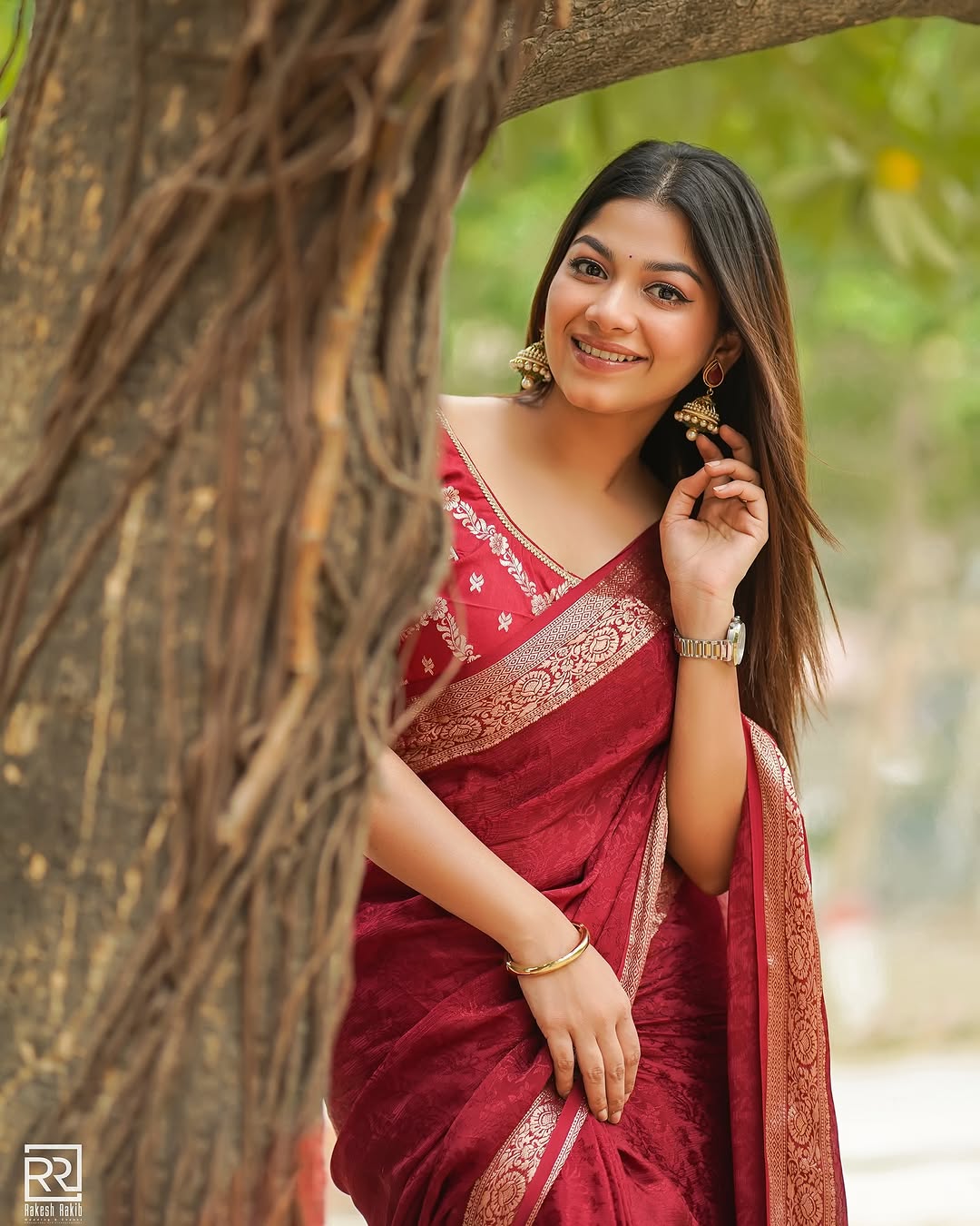 Viscose chinnon saree with banarasi weaving blouse pcs