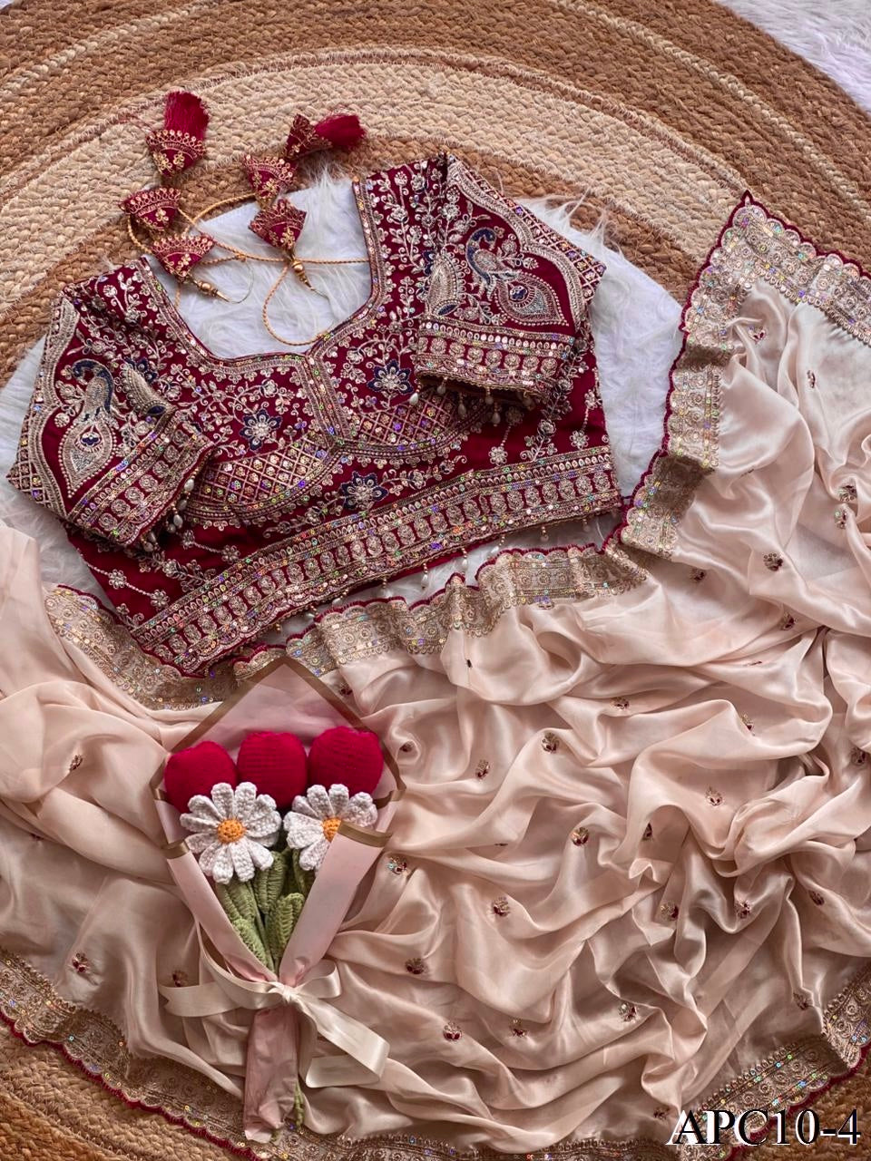 CHAMPAGNE Pink Color Soft Rangoli Silk