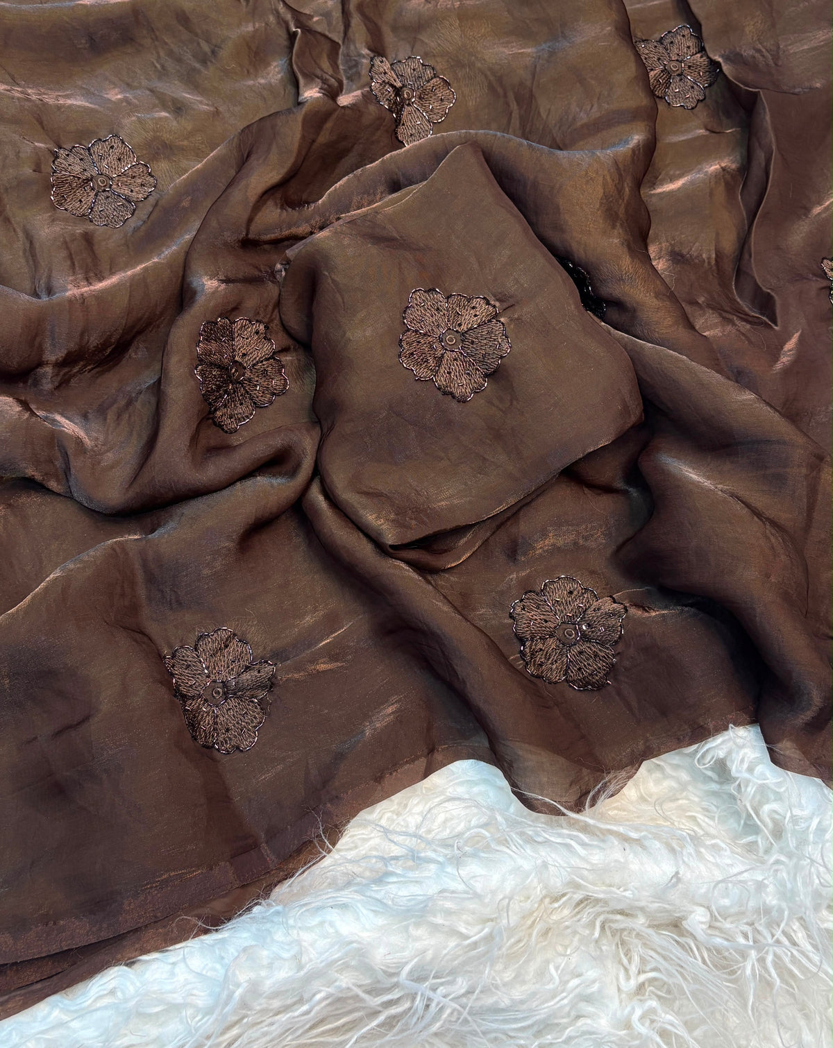 Pure space fendy silk saree