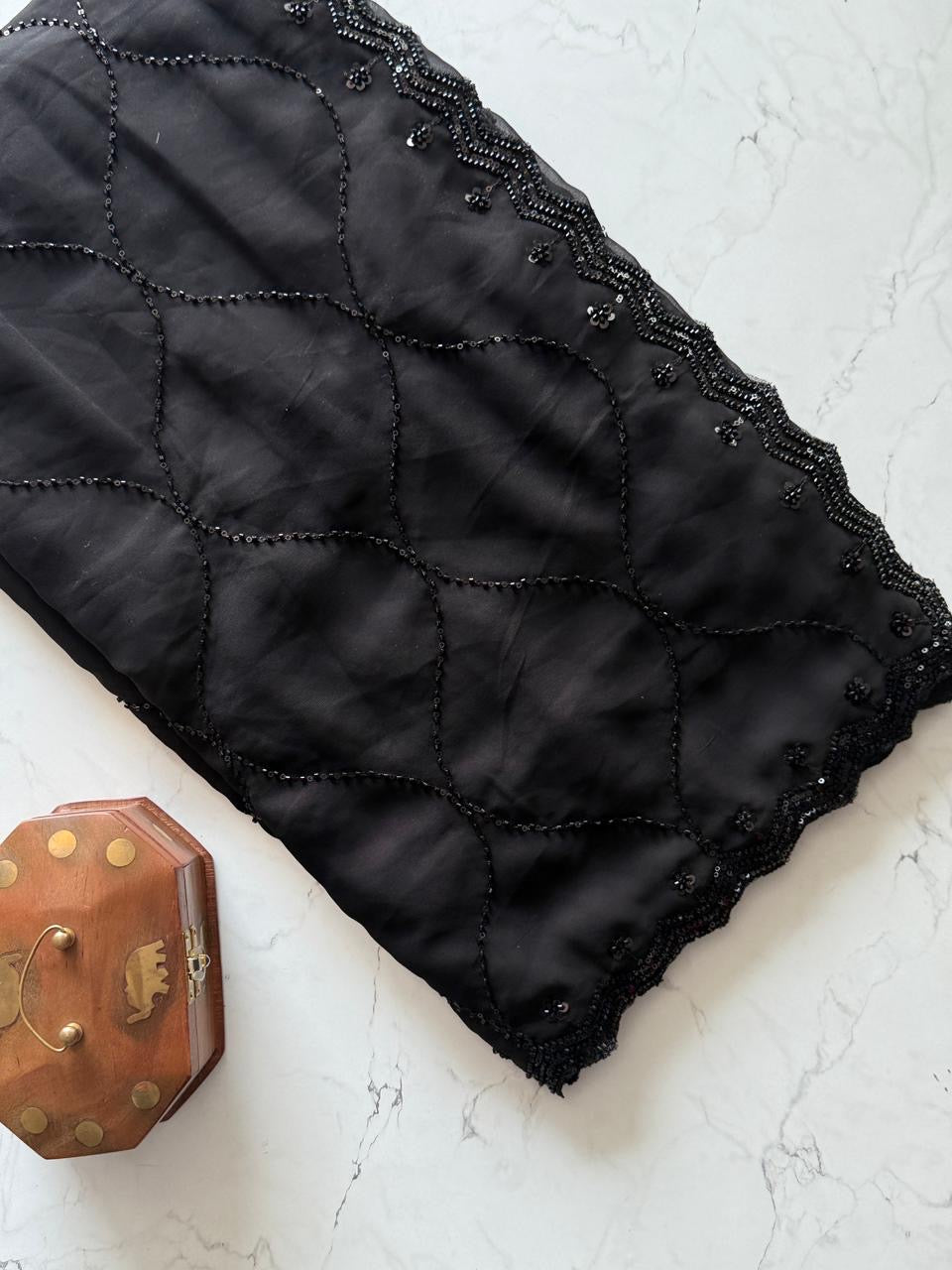 BLACK BEAUTY Georgette Saree
