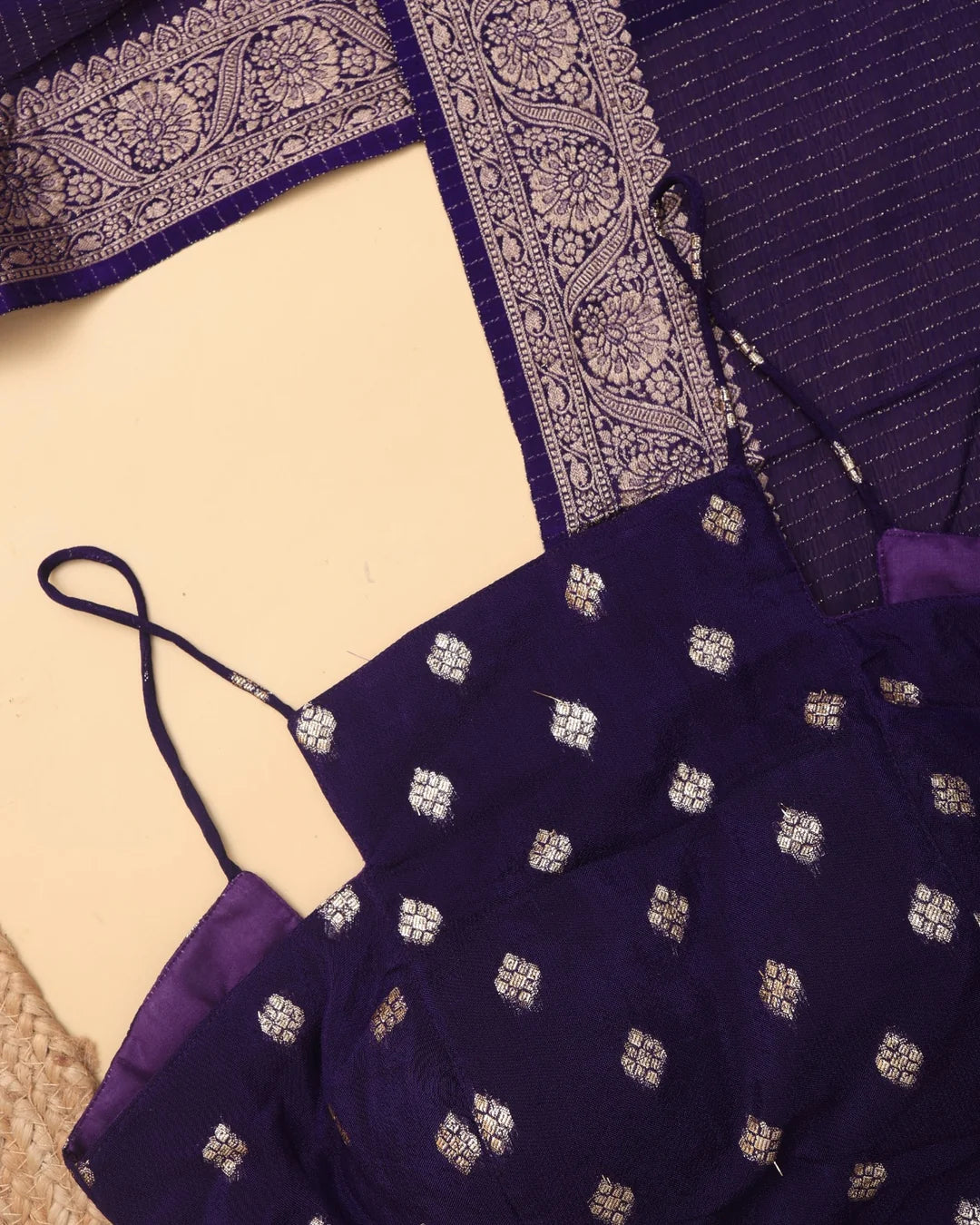 Royal Plum Viscose Chinon Saree