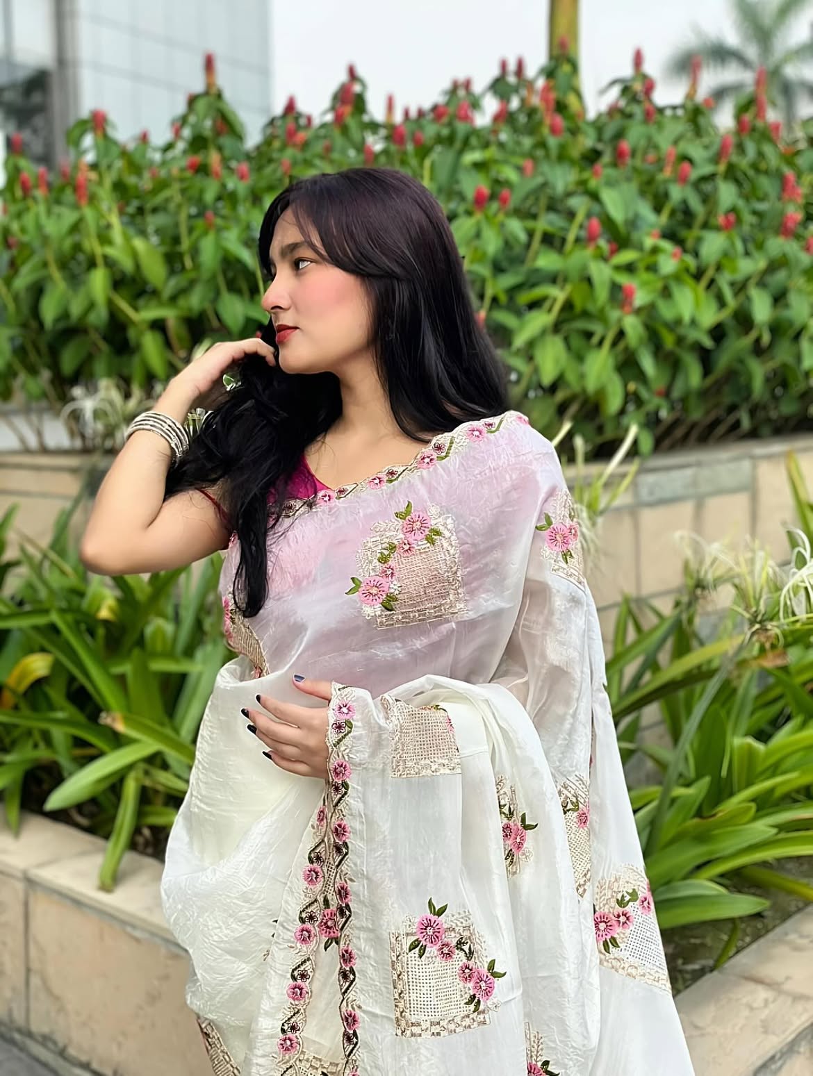 Pure paper silk crush saree