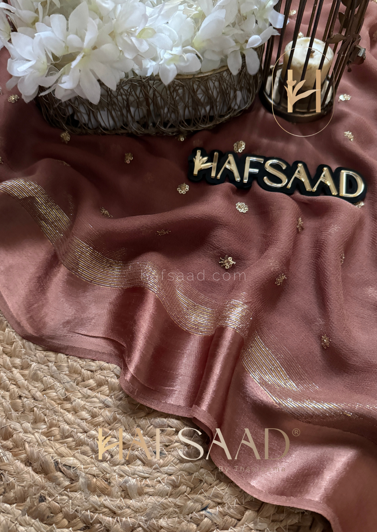 PEACHED COFFEE Color Viscose Georgette Saree