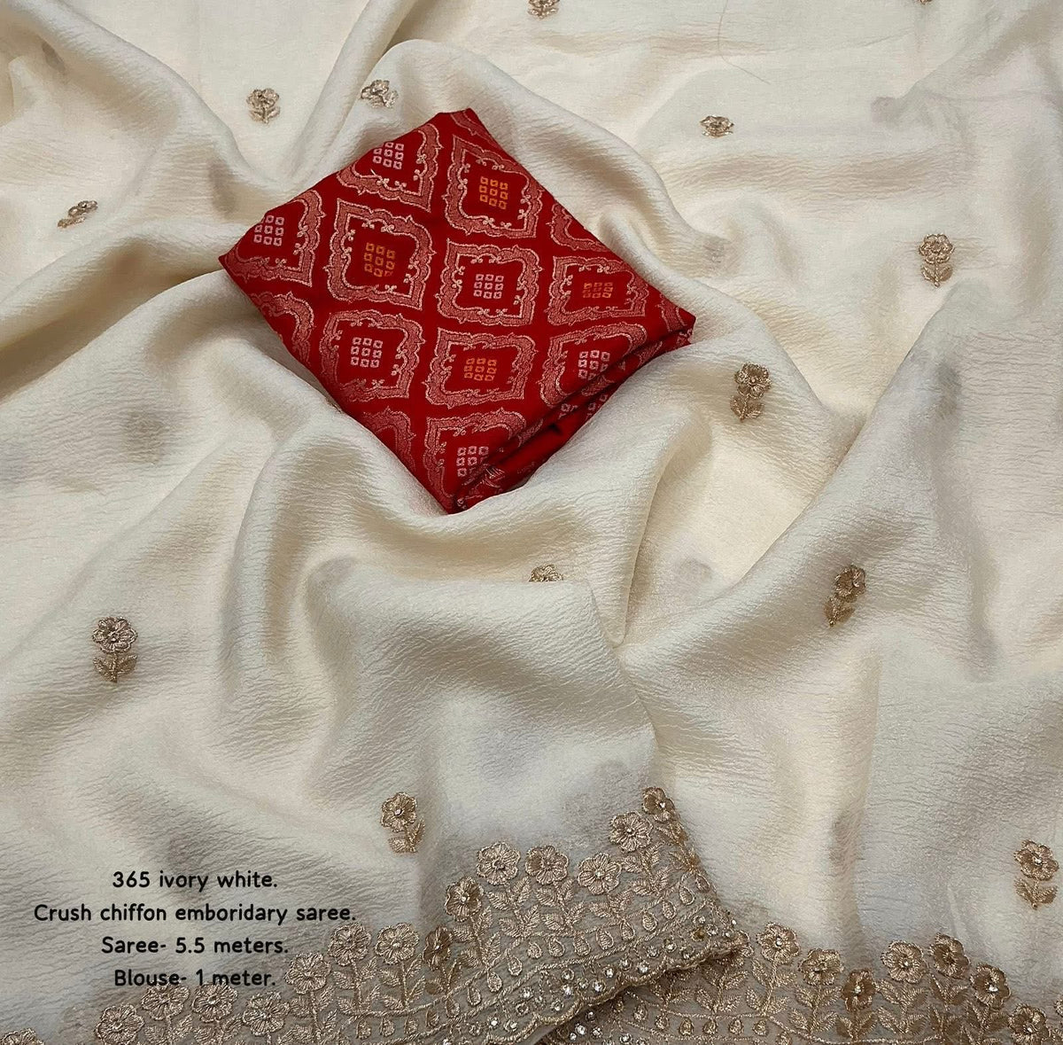 IVORY Color Crush Georgette Saree