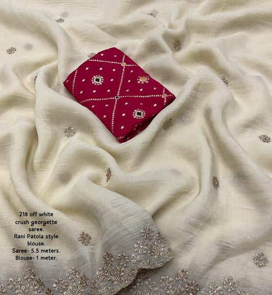 Soft crunchy crush georgette saree