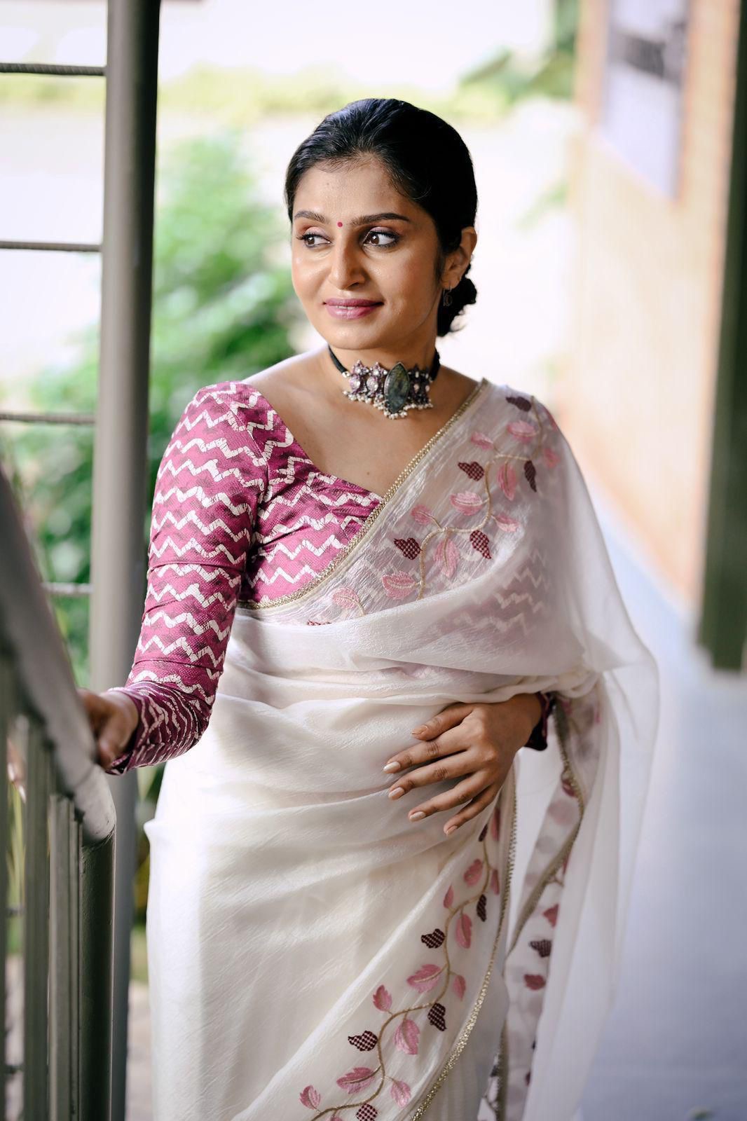 Soft crushed georgette saree