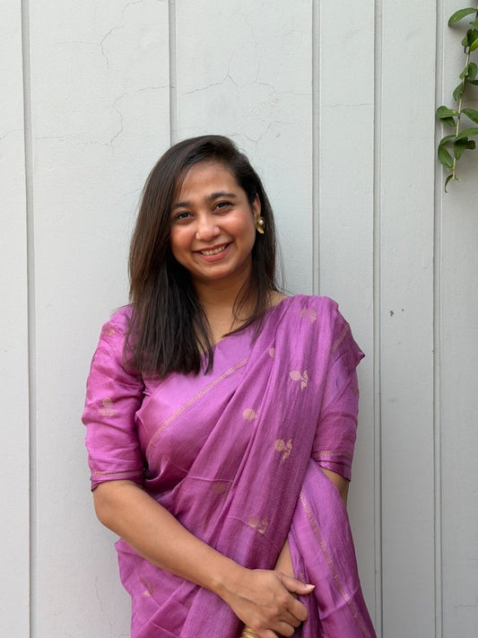 Lavender-Magenta Color Viscose Khadi Silk Saree