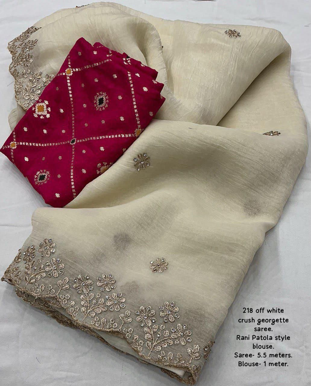 Soft crunchy crush georgette saree