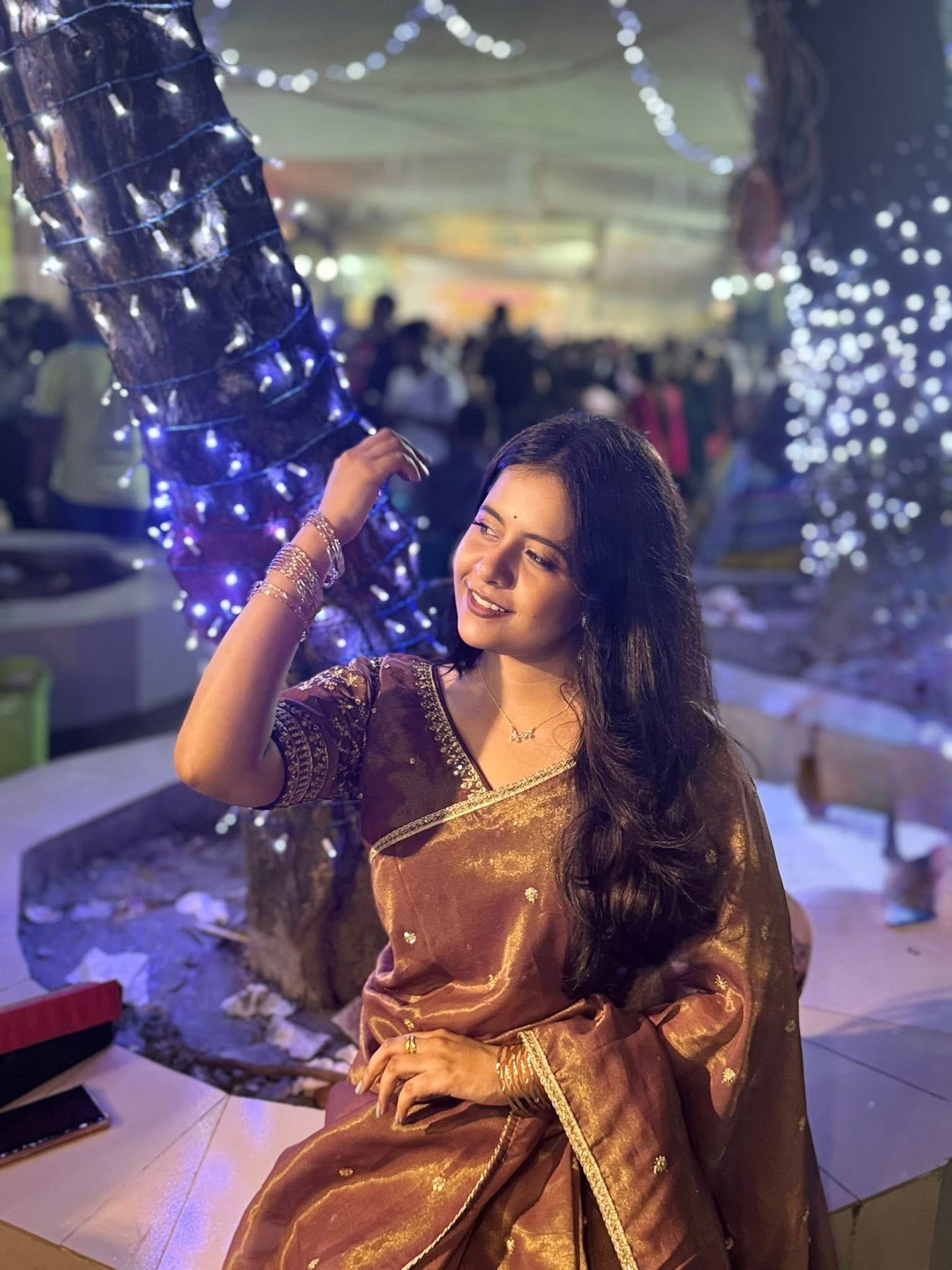 Soft Cosmos Tissue Silk Golden Zari Sabyasachi Inspired Sarees with Designer Stitched Blouse