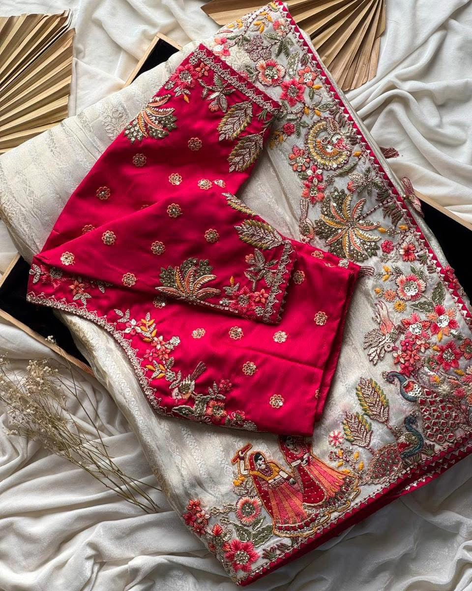 Exclusive & PREMIUM Silk Saree WARM IVORY COLOR