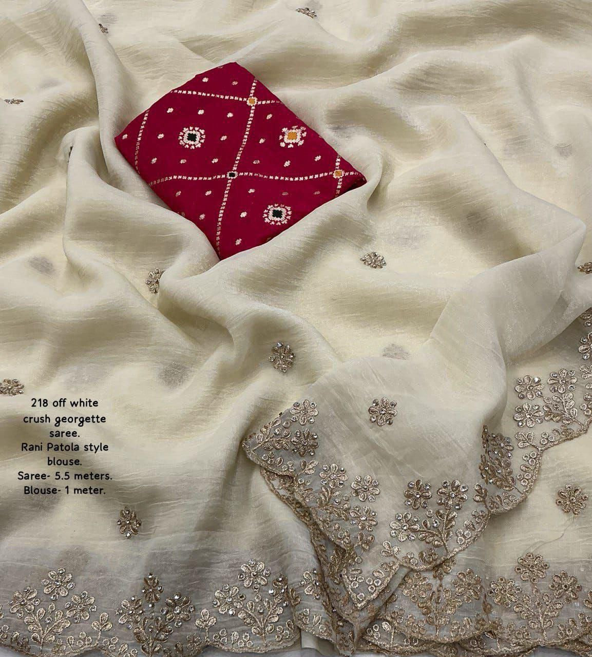 Soft crunchy crush georgette saree