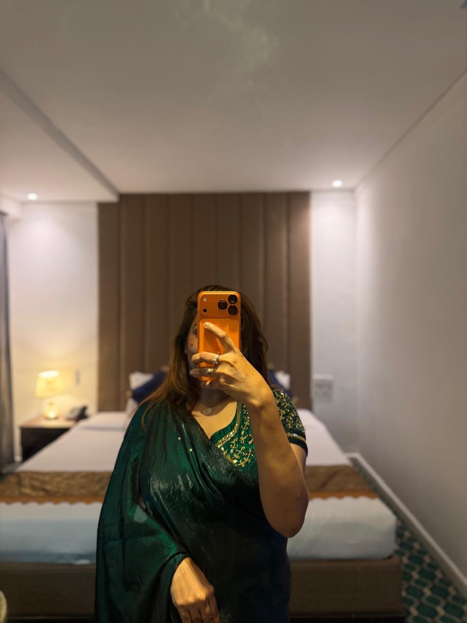 EMERALD GREEN Stardust Satin Saree
