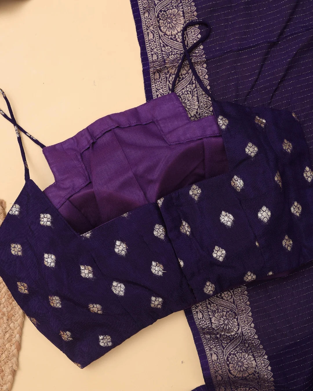 Royal Plum Viscose Chinon Saree