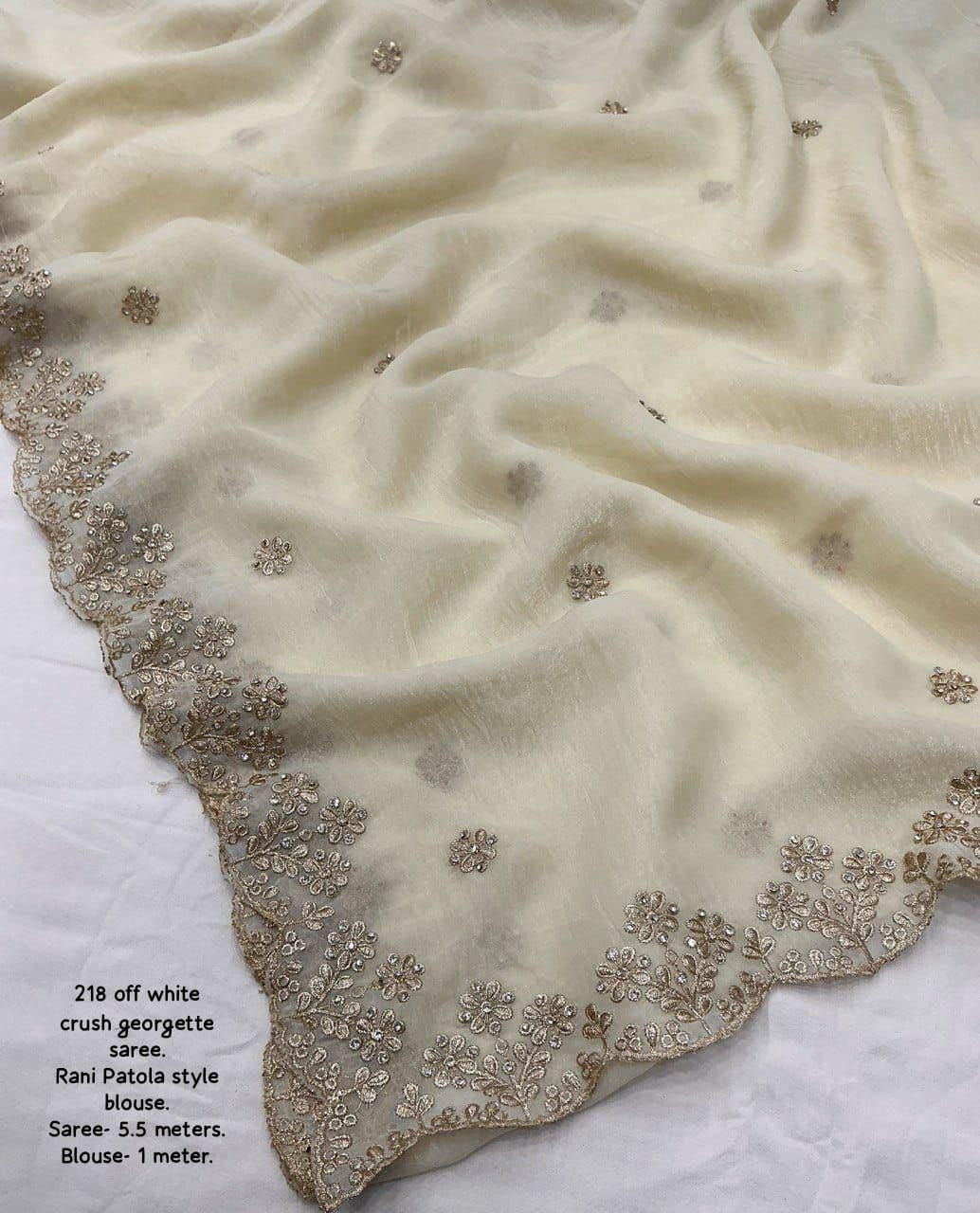 Soft crunchy crush georgette saree