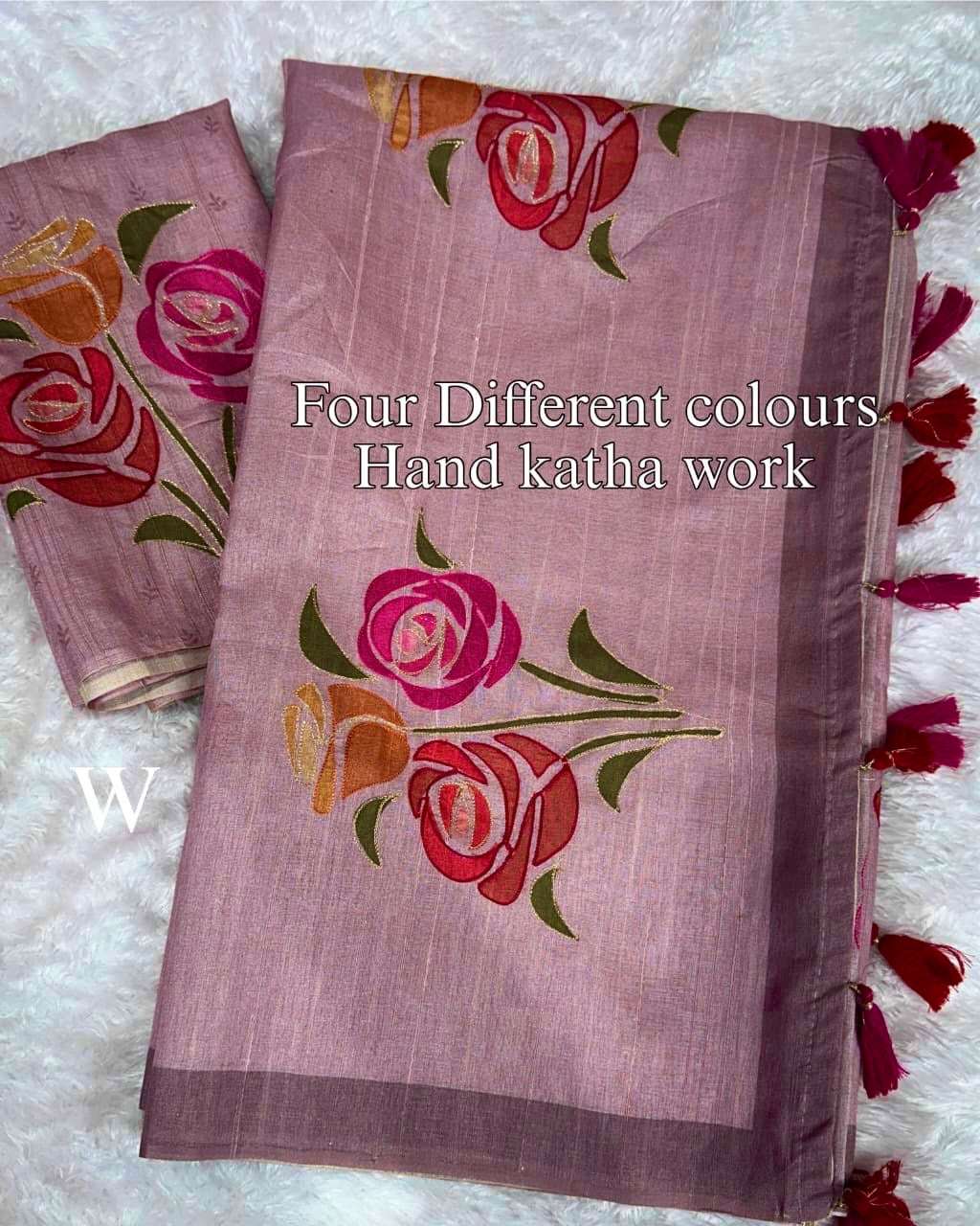 DUSTY LAVENDER PINK Linen Cotton Saree