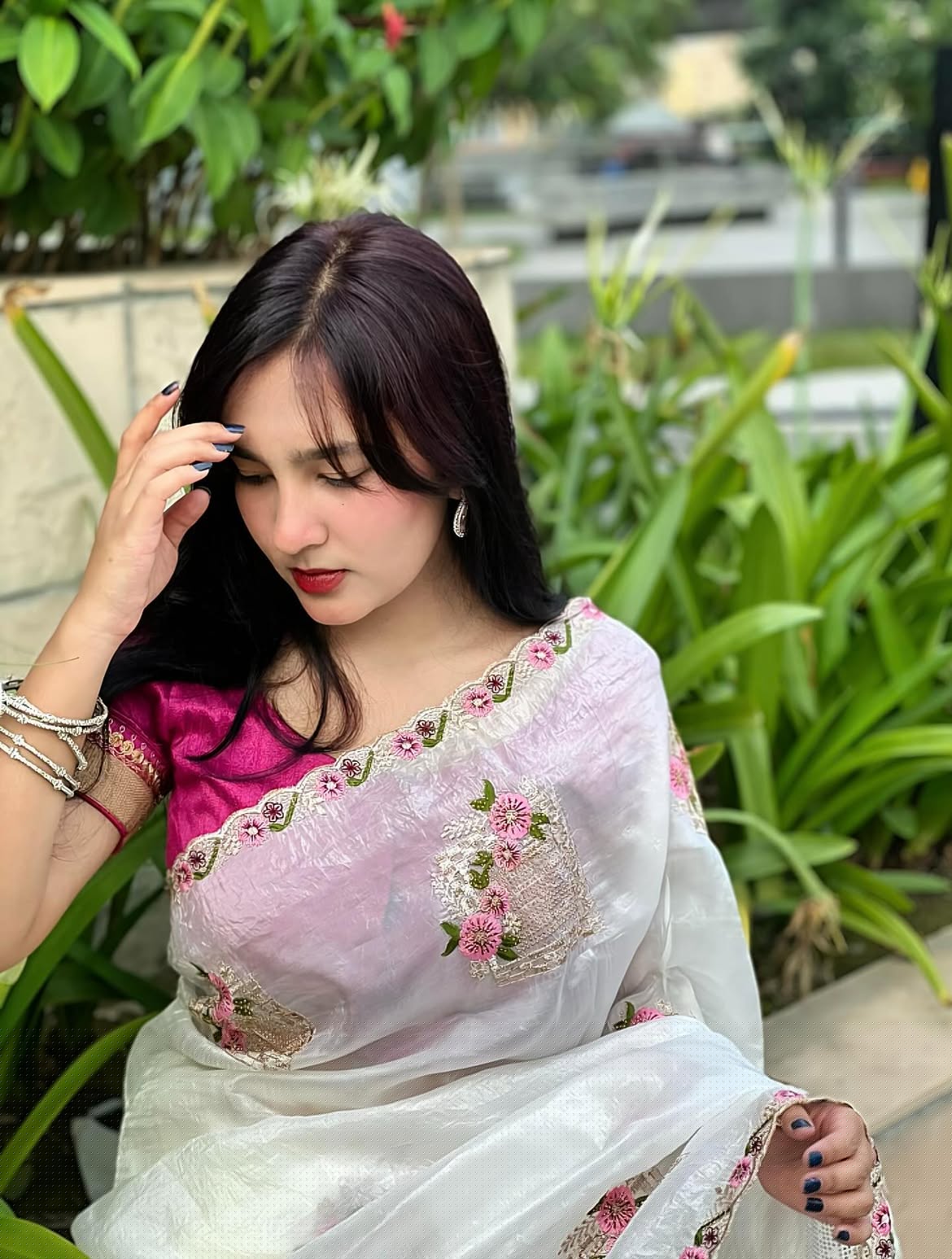 Pure paper silk crush saree