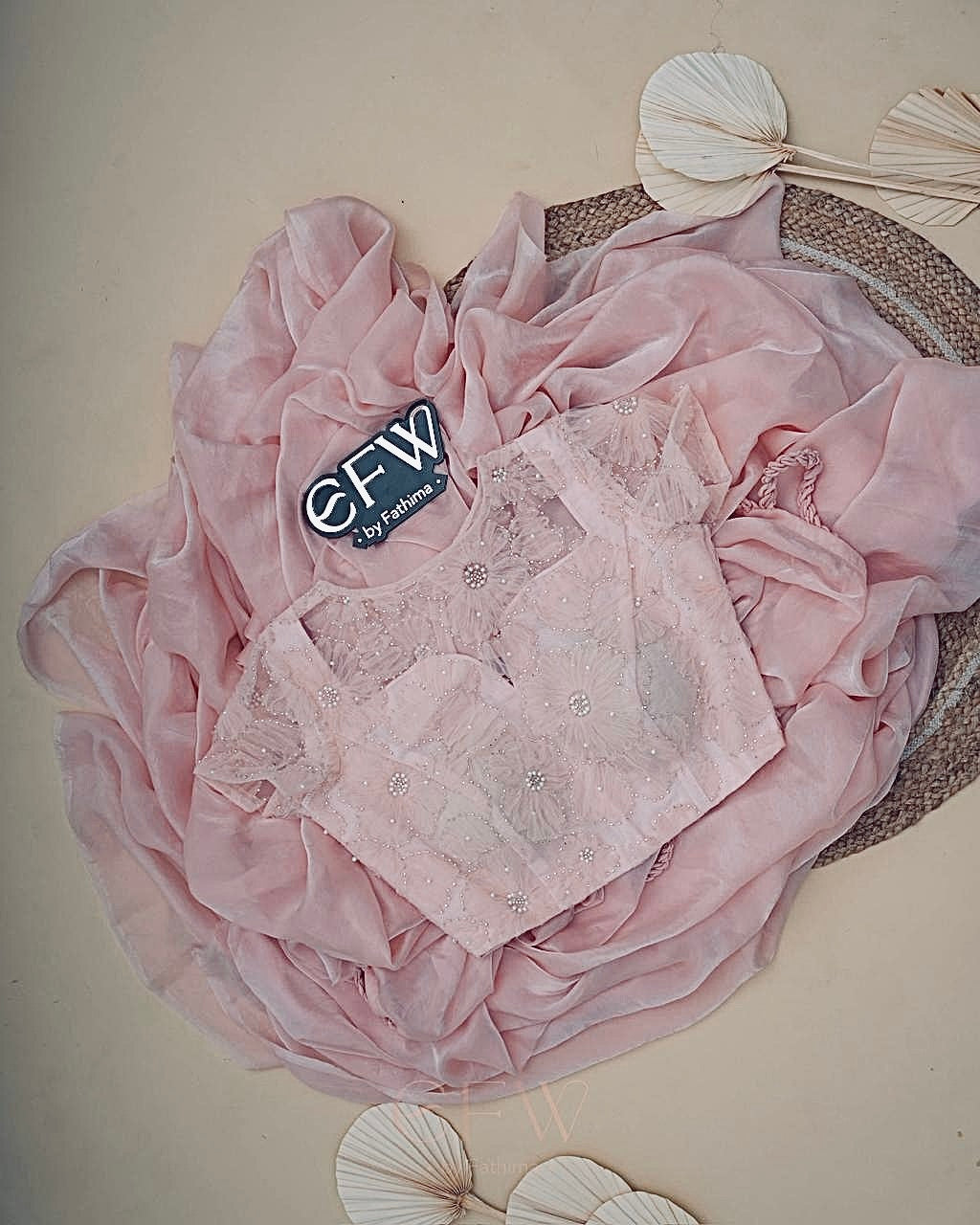 RUBY PASTEL PINK Color Premium Fendi Silk Plain Saree with Heavy Designer Blouse Piece