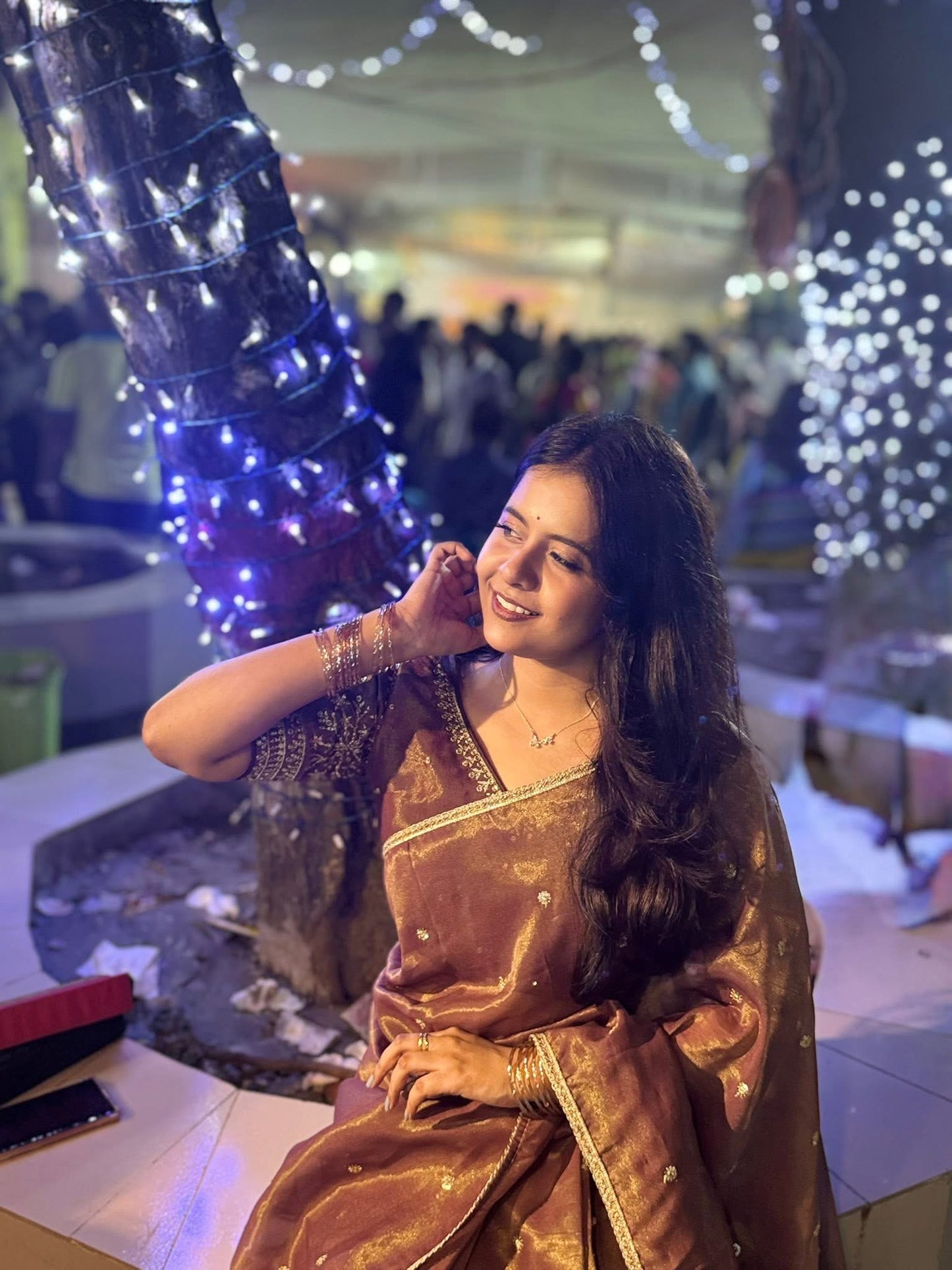 Soft Cosmos Tissue Silk Golden Zari Sabyasachi Inspired Sarees with Designer Stitched Blouse