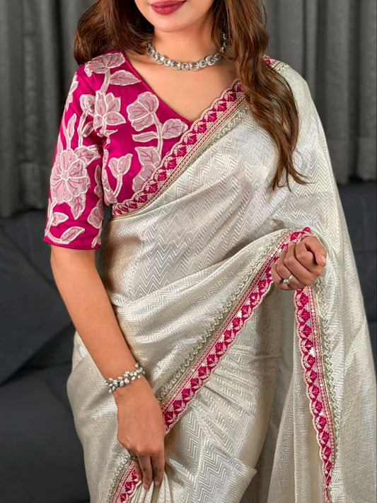 Pure Viscose Satin Saree